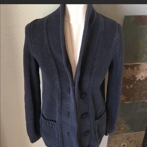 Gap Navy cardigan, chunky cable knit sweater